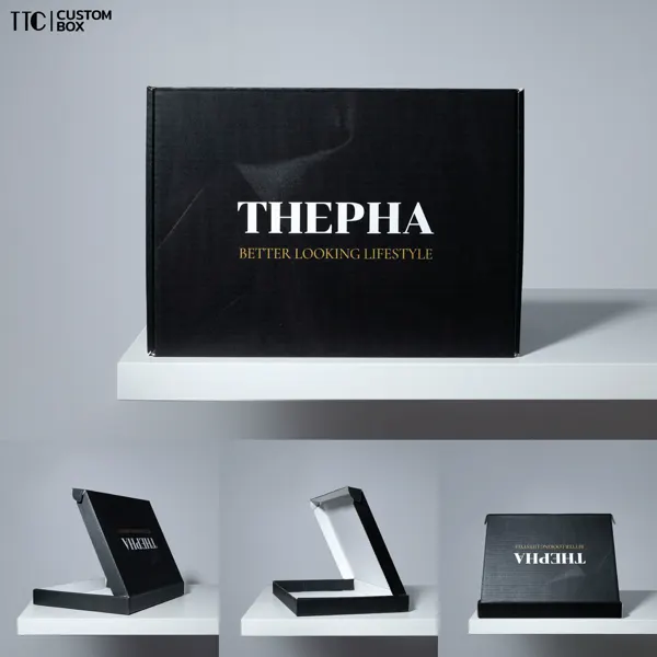 กล่องลูกฟูกพิมพ์โลโก้ แบรนด์ THEPHA