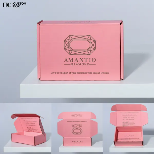 กล่องลูกฟูกพิมพ์โลโก้ แบรนด์ Amantio Diamond