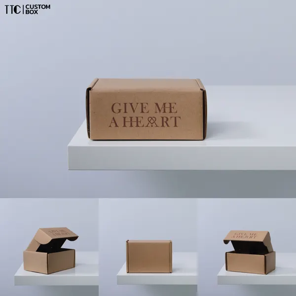 กล่องลูกฟูกพิมพ์โลโก้ แบรนด์ Give Me A Heart