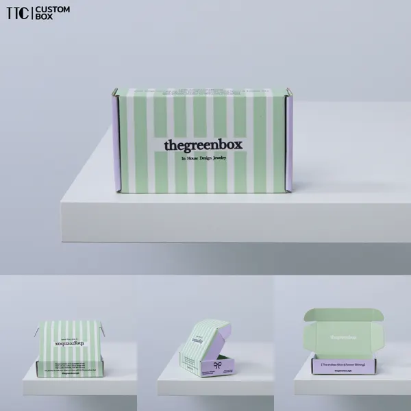 กล่องลูกฟูกพิมพ์โลโก้ แบรนด์ thegreenbox