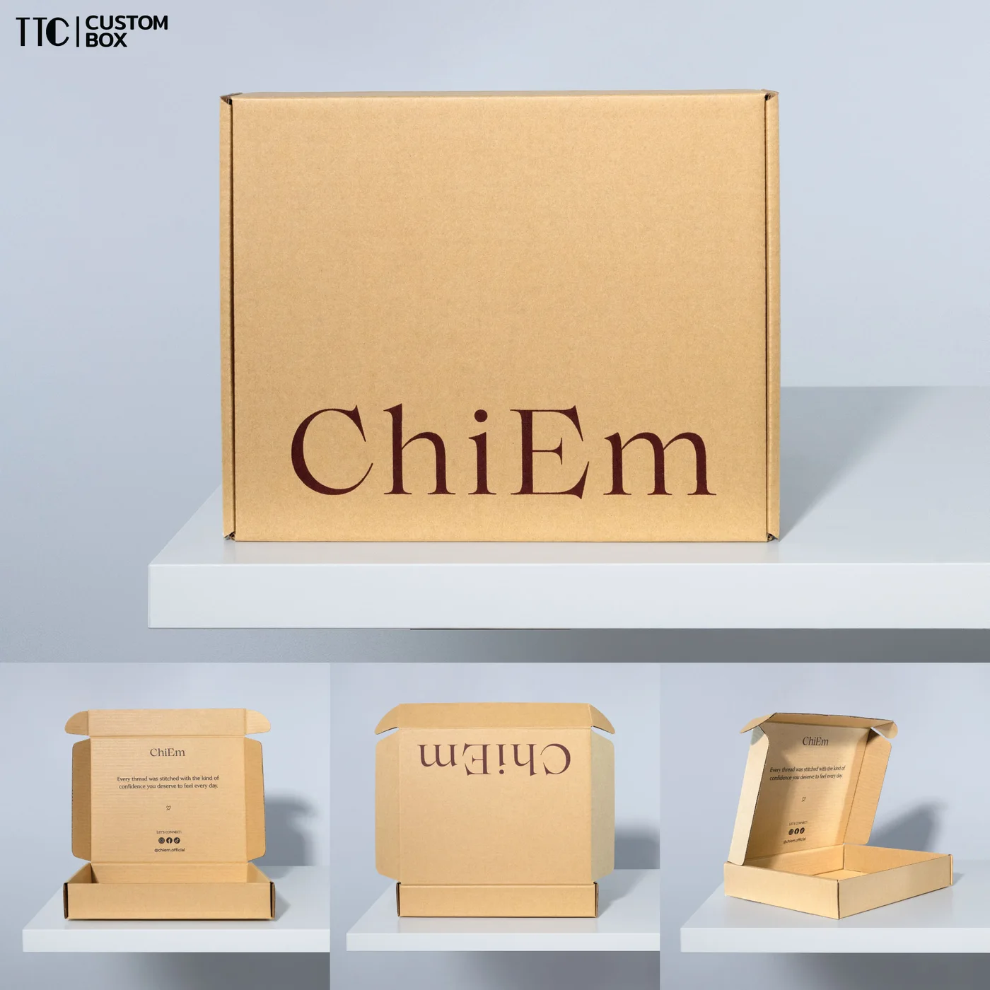 กล่องหูช้างคราฟท์ KH พิมพ์โลโก้หน้ากล่อง · งาน ChiEm